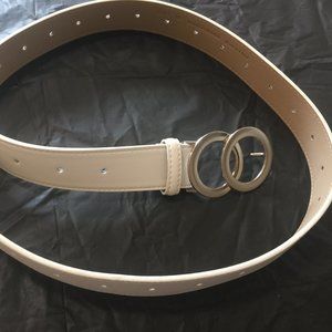 White Leather Belt